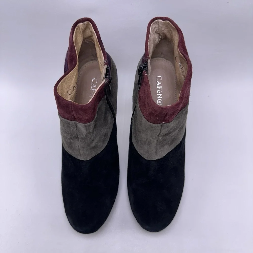 Café Noir Patchwork‎ Suede Leather Heel Ankle Booties Size 37